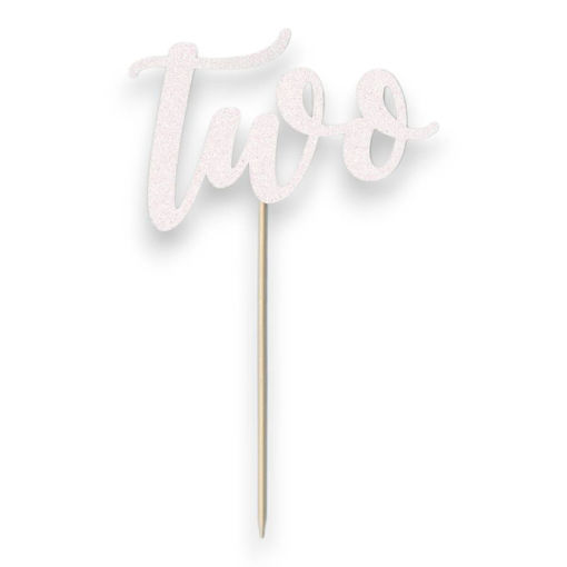 Picture of TWO CAKE TOPPER IRIDESCENT GLITTER